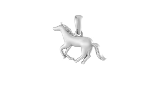 Pendentif chaîne de cheval médaillon de force en argent pur pour femme - 2