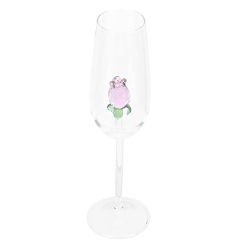 Luxshiny Rose Cocktail Glass Flower Wine Glasses Creative Rose Goblet Juice Cup Glass Champagne Flutes Drinkware For Party Dinner Wedding Festival Kitchen Bar Celebration #TOP28