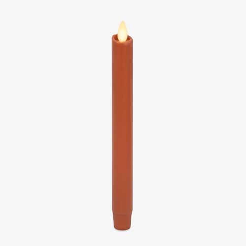Image of Luminara - Flameless Battery Operated Taper Candle - Adobe Smooth - Pack of 1-1x9.5 - LED Flickering Flame - Realistic Safe for Home Kids and Pets