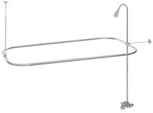 Miniatura 2 de My PlumbingStuff R2200BR Clawfoot - Juego combinado de grifo de ducha y rectangular, construcción de latón cromado, grifo desviador central de 3