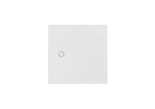 Roca APA0132032001100 - Plato de ducha extraplano de STONEX® TERRAN SQUARE, medidas 80 x 80 x 2,6 cm, color blanco textura grava
