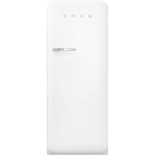 Image of Smeg FAB28 50's Retro Style Top Freezer Refrigerator with 9.93 Cu Total Capacity, Multiflow Cooling System, Adjustable Glass Shelves 24-Inches, Matte White Right Hand Hinge, FAB28URWHM3 Made In Italy