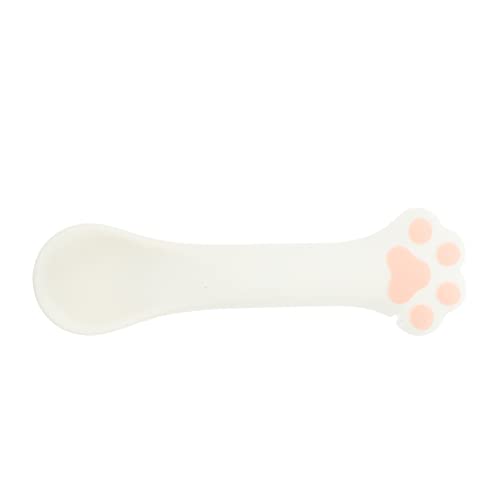 ROMISBABA ペット缶スープスプーン 犬の給餌スプーン 食品容器 缶切り ショート缶用小スプーン 猫のスプーン 猫缶スパチュラ 真空 隆起したキャットフードボウル 缶詰スプーン シリカゲル 白い