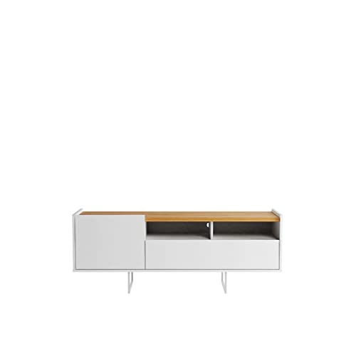 Manhattan Comfort Winston 53.14" Tv Stand With 4 Shelves, 53.14 Inches, White And Cinnamon #TOP11