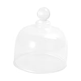 BAZEITFLOW Transparente Dessert Abdeckung aus Hitze und Kältebeständigem Glas Staubdichter Food Display Schutz für Kuchen Mikrolandschaft und Blumen Einfache Reinigung Modernes Design Kleine