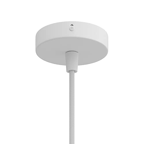 creative cables Kit rosone per lampadario da soffitto linea Mini (serracavo conico, metallo bianco opaco, Ø 83 mm, 1 foro) – Fissaggio per lampadari e sospensioni singole