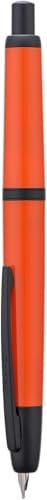 Image of GOLD LEAF Jinhao 20 Press Retractable Fountain Pen - Fine Nib with Converter - Plastic Body & Metal Clip - Multiple Colors - Smooth Writing Pen (No Ink Included) (Orange(Black Clip))
