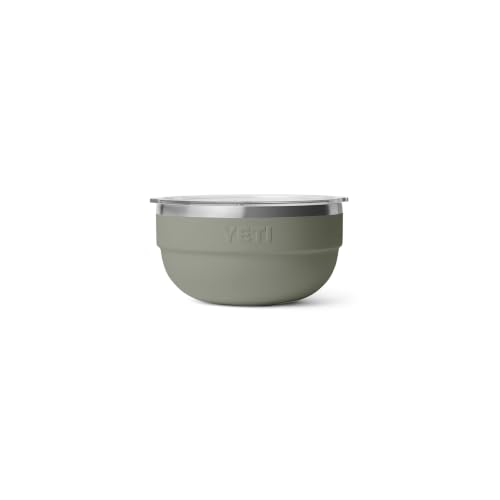 Image of YETI Rambler Bowls, Vacuum Insulated, Stackable and Nestable Stainless Steel Bowl with Lid, 1 Quart, Pampa Green