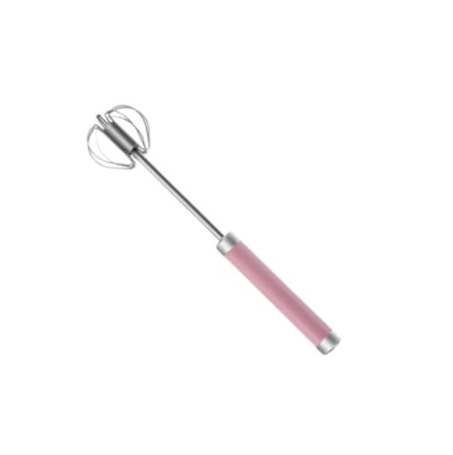 LIANGGM Batidor Varillas Cocina Batidor De Huevos Giratorio Semiautomático De Acero Inoxidable For Mezclar Y Hacer Espuma Barillas Batir Batidor De Huevo(Pink,29.5cm)