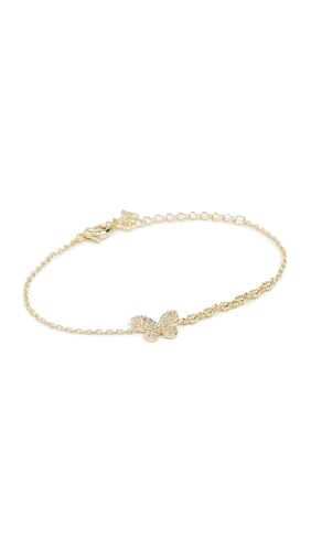 ADINA EDEN Women's Pave Butterfly Cubic Zirconia Embedded Chain Bracelet, Gold, One Size - Main Image