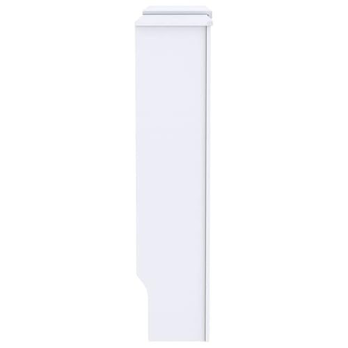 Image of White Radiator Cover 2 pcs Engineered Wood Water Resistant Modern Design with Storage Shelf for Efficient Heat Flow and Easy Maintenance 80.71 x 8.07 x 32.09 in