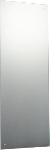 120 x 45cm Rectangle Frameless Unframed Bathroom Mirror with Pre-Drilled Holes and Chrome Cap Wall Hanging Fixing Kit Hardware