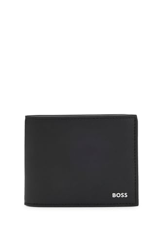 BOSS Hombres Zair Trifold N. Cartera con logotipo plateado impresa en transferencia, Negro001, Talla única