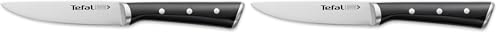 Tefal Ice Force K23209 Universalmesser | 11cm Klinge | Korrosionsschutz | Handschutz | Edelstahl/Schwarz (Packung mit 2)