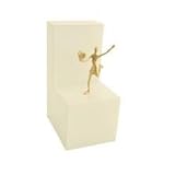  803077 Figurine fille avec cœur 8 cm de haut, bronze doré, sur bloc en bois, artiste Andrea Zrenner, Maria Laach