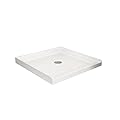 LEDTUS 36x36 Inch Shower Base Single Threshold Center Drain Shower Pan Kit in White - Durable Acrylic Shower Pan with 1-Year Warranty (White, 36"x36")