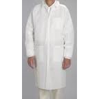 Lab Coat-Anti-Static-3 Pockets-Knitted Collar-White-Latex Free-30/case-Uniseal (XL)