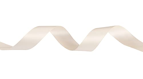 Fondersy 22mmX 91M Double Faced Satin Ribbon Ivory Polyester Ribbon for Gift Wrapping Wedding Decoration Floral Arrangement Crafts - Image 3