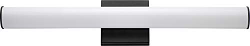Rail-LED Bath Vanity Light with Tubular White Diffusers-4.75 inches high-Black Finish-24 Inch Size