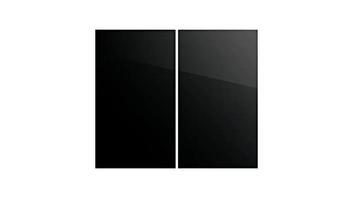 ALLboards Plaque de Protection en Verre Trempé Universel et Multifonction - 2 pièces 52x30cm Style Noir Sombre, Planche à Découper, Plateau en Verre Cover