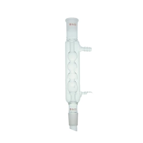 Condenseur en verre 19/22 labo de 120 mm avec son raccord de tuyau adapté