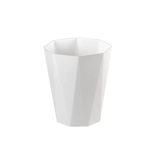 Kosz na śmieci, Prosty kosz na śmieci do użytku domowego Salon Łazienka Kuchnia Sypialnia Biuro Bezpapierowy(White,L)