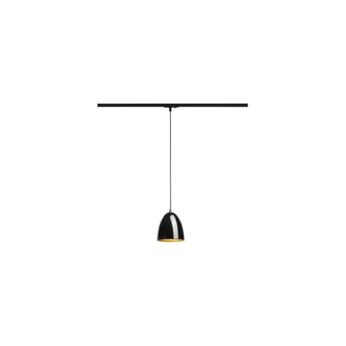 SLV PARA CONE 14 | 1 Phasen System Leuchte, Schienenstrahler, Strahler, LED-Spot, Decken-Leuchte, Schienensystem, Innen-Beleuchtung | GU10, max. 35W, inkl. 1Phasen-Adapter, schwarz/gold