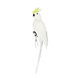Baoblaze Simulationspapagei Statue Tierfigur Easy Installation Crafts Collection Wandhängekunst, Vogelskulptur für Flur Rasen, Weiß 35 cm