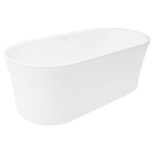 Whirlpool Air Jetted Freestanding Bathtub - Jericho in White Acrylic + Fiberglass | Aero-Therapeutic Bubble Massage Jets Soaker Hot Tub + Light Up Control Pad & 4 Colored Bath Lights | FT-AZ067