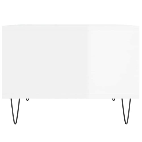Table basse en bois blanche pour ranger vos télécommandes et désencombrer