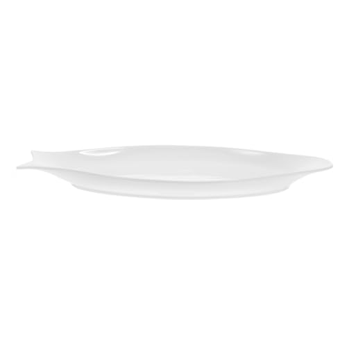 SOLUSTRE 1Pc Elegant Fish Plate Stylish Embossed Design for Serving Fish Dishes for Home and Restaurant Use for Gatherings Parties and Weddings