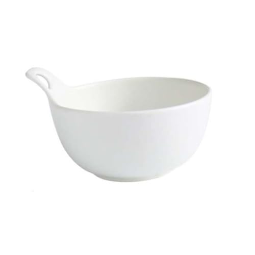 BAZEITFLOW Ciotola Insalata Ceramica Bianca per Casa e Ristorante Scodella Monoporzione per Buffet Dessert e Snack Design Elegante e Resistente