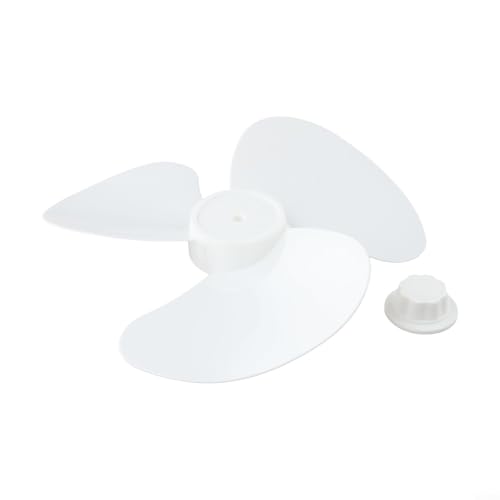 Ventilador de 30,5 cm, 3 hojas, pieza de repuesto de plástico para pedestal de pie, ventiladores de mesa de pared, radio de 15 cm, agujero de 8 mm, color blanco, fácil de instalar, alto flujo de aire