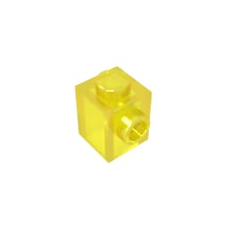 GDS-635 Special Brick 1x1 with Stop on 1 Side 50 Pieces Compatible with Lego DIY Parts and Brick Moc Components Colour: Transparent Yellow 44