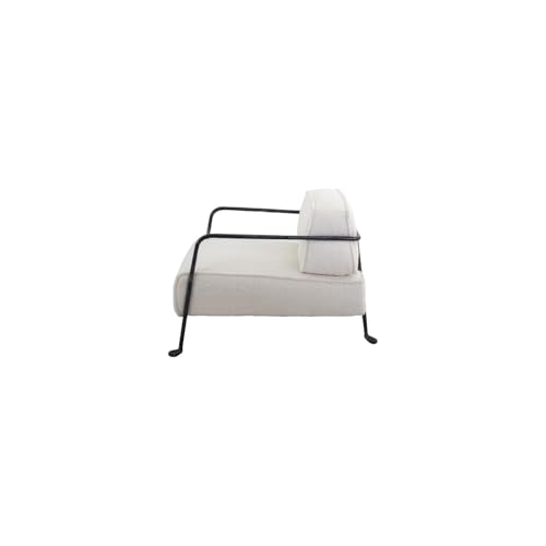 Sillón tapizado blanco bouclé moderno miniatura 4