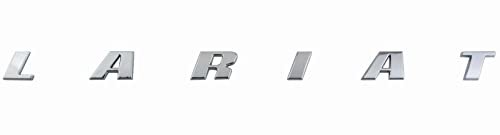 Image of 2Pc Lariat Side Fender Emblems Letter Lariat Badge Nameplate 3D Logo Fit for 150 250 350 Truck Pickup (Chrome)