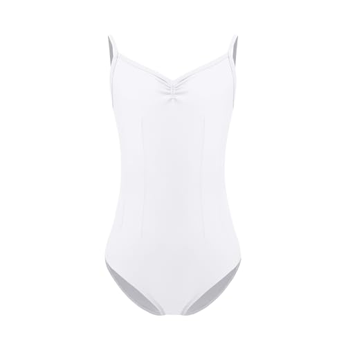 ZYXWVU Camisola de ginástica rítmica menina camisola balé, menina com estilo camisa, Branco