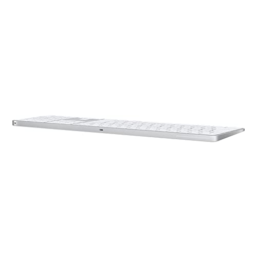 Image of Apple Magic Keyboard with Touch ID and Numeric Keypad: Wireless, Bluetooth, Rechargeable. Works with Mac Computers with Apple Silicon; Ukrainian - White Keys