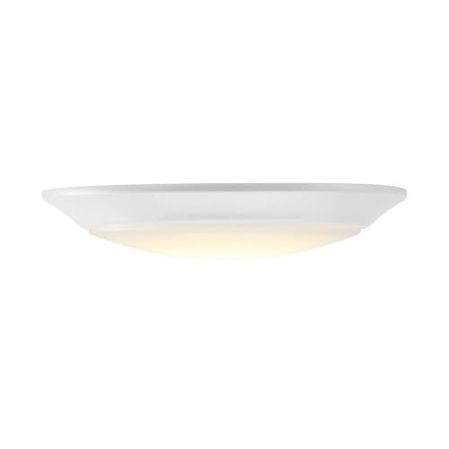 Savoy Lighting Assets 6-2000-7-WH Wet Rated Outdoor Surface Mounted White Acrylic Disc Flush Mount, Integrated LED 13 Watt, 1.3" H x 7.48" W, White
