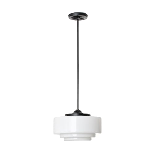 Lampe suspendue Stepped Ø 30 Moonlight en verre opale soufflé main