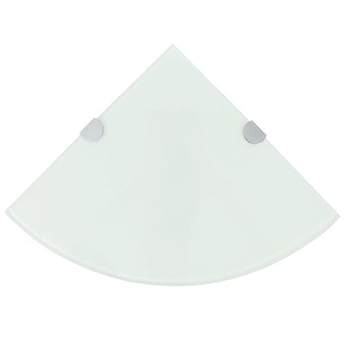 Estantería de pared esquinera con balda de cristal blanco de 25 x 25 cm 2