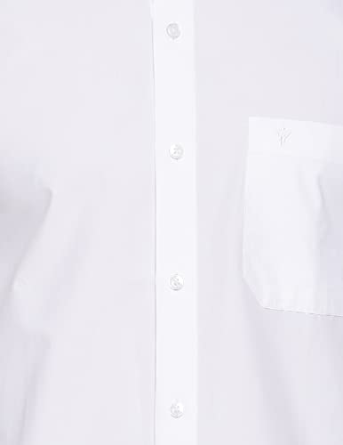 Image of RAMRAJ COTTON Men White Cotton Full Sleeve Collared Shirt