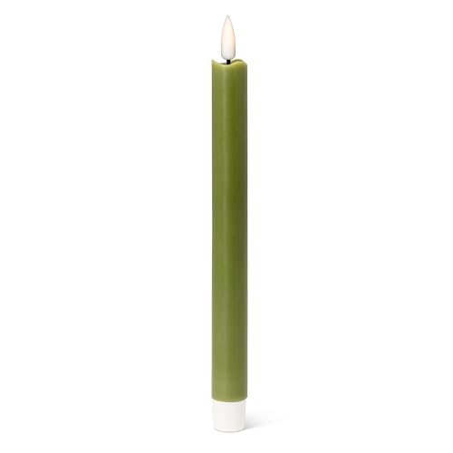 Abbott Collection Luxlite LED Flameless 2-Pack Wax Taper Candle - Green (9.5" H) by Abbott Collection - Used condition - CA$13.87