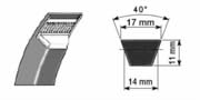 Ama Cinghia Trapezoidale Tipo B93 per Macchine Agricole e da Giardinaggio – Compatibile con Gaspardo 54233093, Gomma Telata, Sviluppo Esterno 2413 mm, Sviluppo Interno 2360 mm