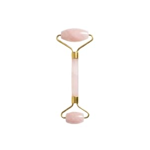 Handmade Rose Quartz Facial Roller, Natural Pink Crystal Face Massager Tool, Skincare Beauty Roller, Self Care Spa Gift for Women