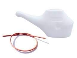 Saviour Chem Neti Pot Plastic with Rubber Sutra Neti. For Yoga Guided Nasal Passage Cleaning.