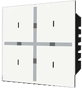 TEQOOZ® 4-Switch Smart Wi-Fi + Remote Touch Switch (White) | Works with Smart Life App, IR Remote, Alexa, Google Assistant, Siri | Pure Glass