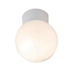 Envirolite 100W Bathroom Compliant Ceiling Globe – White