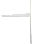 White Twin Slot Bracket (570mm) – Durable Adjustable Shelf Support for Wood, MDF, or Steel Shelves, Antimicrobial Finish, Single Bracket Only