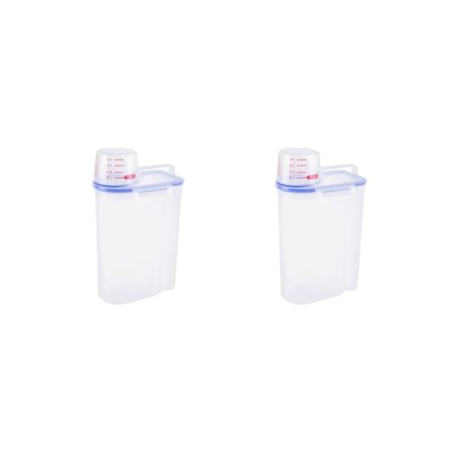 Juego de 2 recipientes de almacenamiento de polvo para lavandería, dispensador de jabón de lavandería de 2 L para el baño del hogar